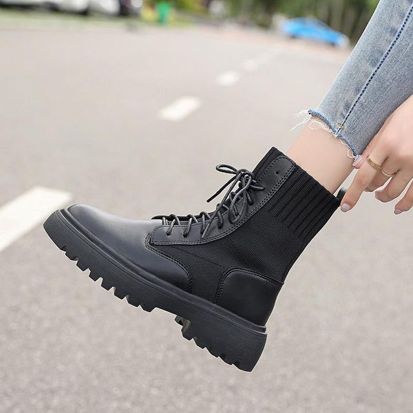 boots flat platform women shoes autumn winter motocycle fashion round toe botas mujer ankle female, Black
boots flat platform women shoes autumn winter motocycle fashion round toe botas mujer ankle female, Black