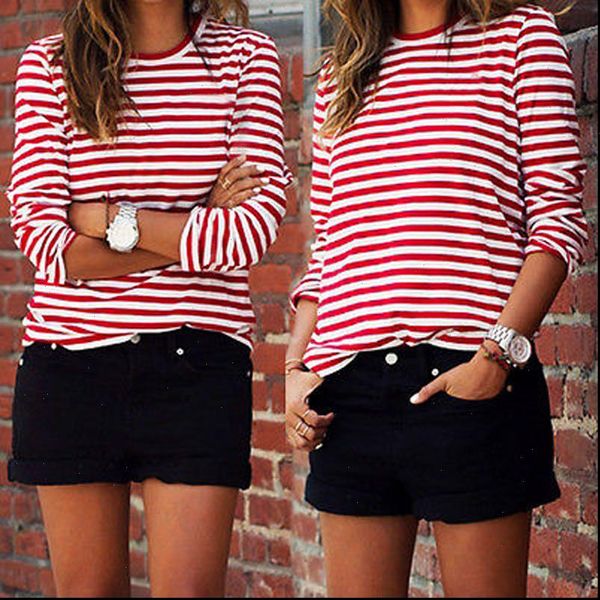 2019 casual women red white striped long sleeve cotton loose shirt female basic o neck tee autumn pullovers t shirt
2019 casual women red white striped long sleeve cotton loose shirt female basic o neck tee autumn pullovers t shirt