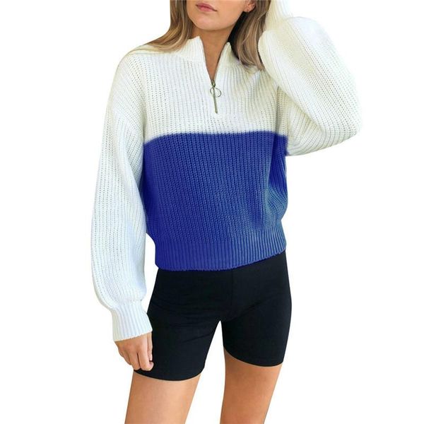 elegant high neck zipper front knitted sweater women solid basic cropped pullover winter spring fashion clothing top, White;black
elegant high neck zipper front knitted sweater women solid basic cropped pullover winter spring fashion clothing top, White;black