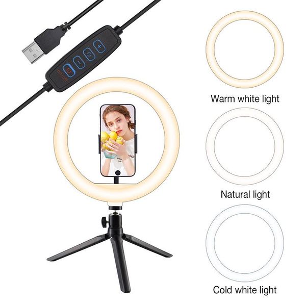 led ring light with tripod selfie lamp fill light usb remote control three-color dimmable for youtube makeup video live
led ring light with tripod selfie lamp fill light usb remote control three-color dimmable for youtube makeup video live