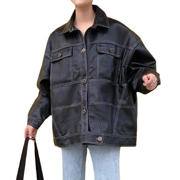 women's leather & faux 2021 spring and autumn girls black jacket women loose pu fashion coat large size wear
women's leather & faux 2021 spring and autumn girls black jacket women loose pu fashion coat large size wear