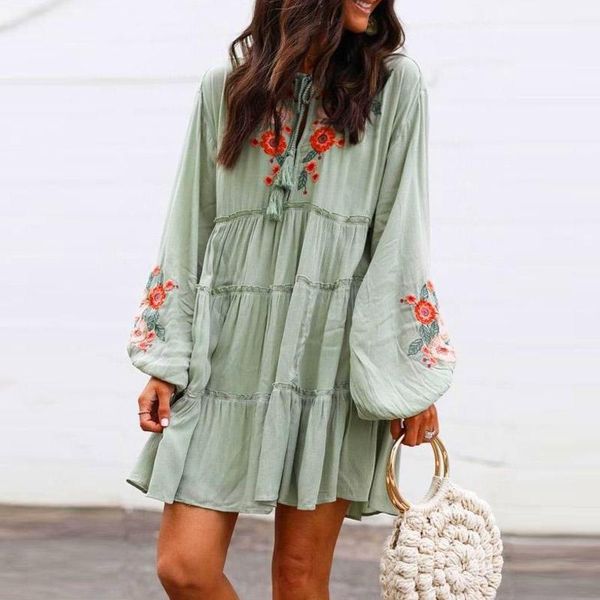 casual dresses lady lace-up tassel loose pullover dress fashion women floral print mini elegant long lantern sleeve party, Black;gray
casual dresses lady lace-up tassel loose pullover dress fashion women floral print mini elegant long lantern sleeve party, Black;gray