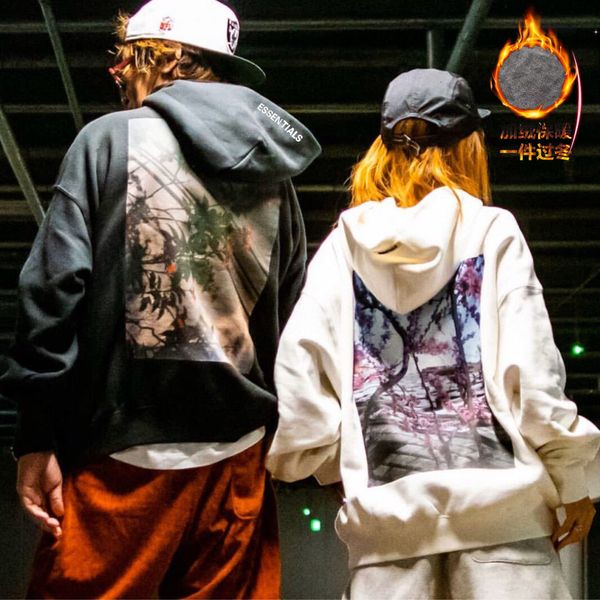 men's new winter fashion casual loose fog sports hoodie flower terry breathable men's and women's same, Black
men's new winter fashion casual loose fog sports hoodie flower terry breathable men's and women's same, Black