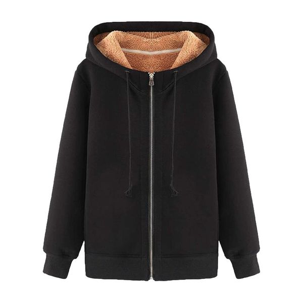 women's hoodies & sweatshirts winter cardigan jacket women thick warm fleece lined hooded sweatshirt zipper long sleeve coat outwear, Black
women's hoodies & sweatshirts winter cardigan jacket women thick warm fleece lined hooded sweatshirt zipper long sleeve coat outwear, Black