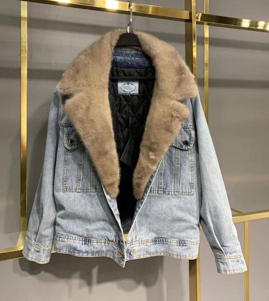 women's fur & faux fursarca 2021 denim jacket real mink collar coat women autumn winter clothes fashion young thick warm short jackets, Black
women's fur & faux fursarca 2021 denim jacket real mink collar coat women autumn winter clothes fashion young thick warm short jackets, Black