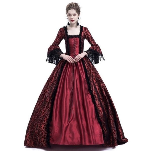 theme costume lace long party halloween costume women cosplay medieval palace princess dress adults vintage evening gown 3, Black;red
theme costume lace long party halloween costume women cosplay medieval palace princess dress adults vintage evening gown 3, Black;red