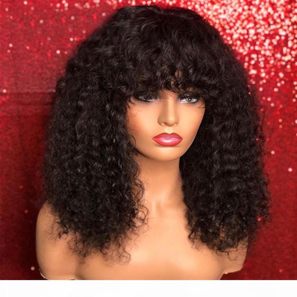 curly human hair bob lace front wig with bangs 150% density 13x4 lace front remy pre plucked short brazilian wig, Black
curly human hair bob lace front wig with bangs 150% density 13x4 lace front remy pre plucked short brazilian wig, Black