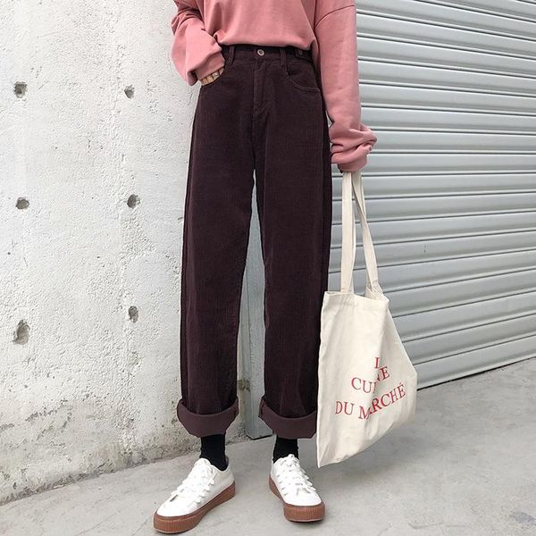 straight wide leg corduroy pants women high waist casual loose female trousers korean style vintage plus size baggy pants, Black;white
straight wide leg corduroy pants women high waist casual loose female trousers korean style vintage plus size baggy pants, Black;white