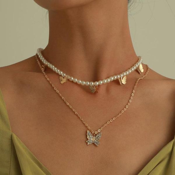 pendant necklaces trendy multilayered butterfly pearl necklace for women fashion crytal bling gold choker 2021 goth jewelry gift, Silver
pendant necklaces trendy multilayered butterfly pearl necklace for women fashion crytal bling gold choker 2021 goth jewelry gift, Silver