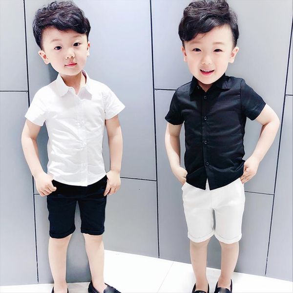 childrens short sleeved shirt summer boys solid color bottoming kids formal tees, White;black
childrens short sleeved shirt summer boys solid color bottoming kids formal tees, White;black