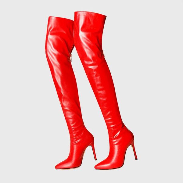boots over knee 2021 autumn and winter pointed thin heels red white royal blue patent leather women's back zipper euro, Black
boots over knee 2021 autumn and winter pointed thin heels red white royal blue patent leather women's back zipper euro, Black
