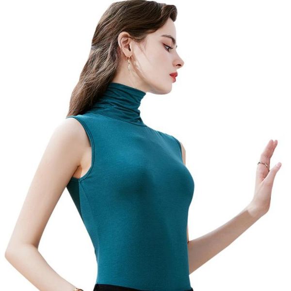 cultiseed 2021 new solid color slim basic sleeveless vest female elegant office work turtleneck tank camis clothing, White
cultiseed 2021 new solid color slim basic sleeveless vest female elegant office work turtleneck tank camis clothing, White
