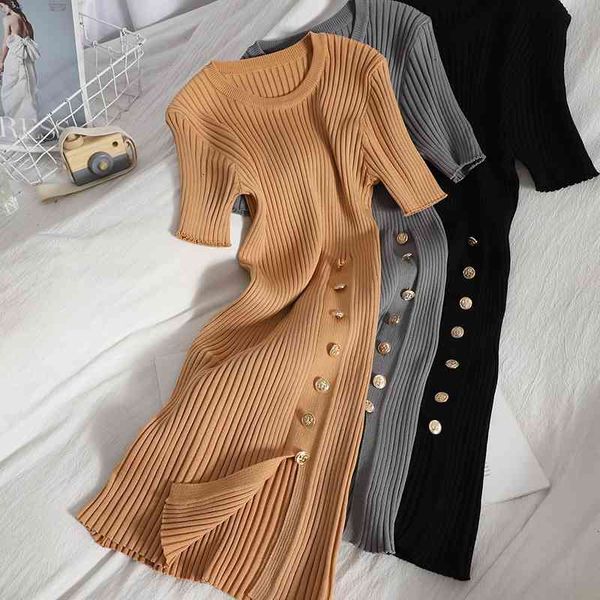 casual dresses breasted split buttocks short dress korean turret o neck knit for womens summer slim stretch pit mini fqer, Black;gray
casual dresses breasted split buttocks short dress korean turret o neck knit for womens summer slim stretch pit mini fqer, Black;gray
