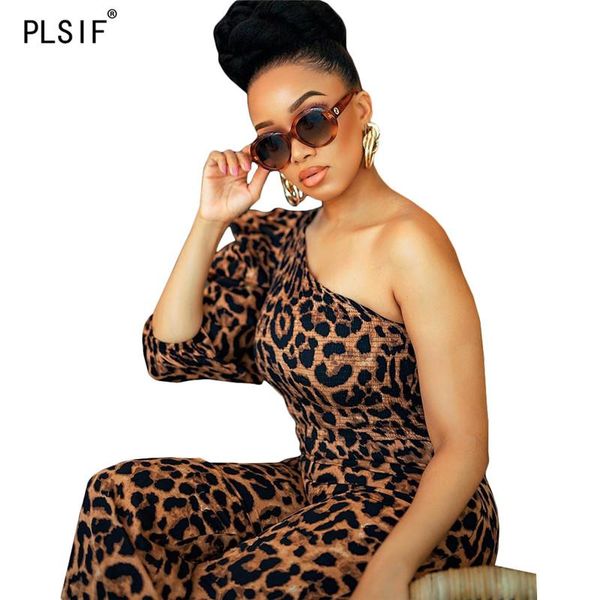 women's jumpsuits & rompers high street fashion leopard print lady summer skew collar one shoulder party, Black;white
women's jumpsuits & rompers high street fashion leopard print lady summer skew collar one shoulder party, Black;white