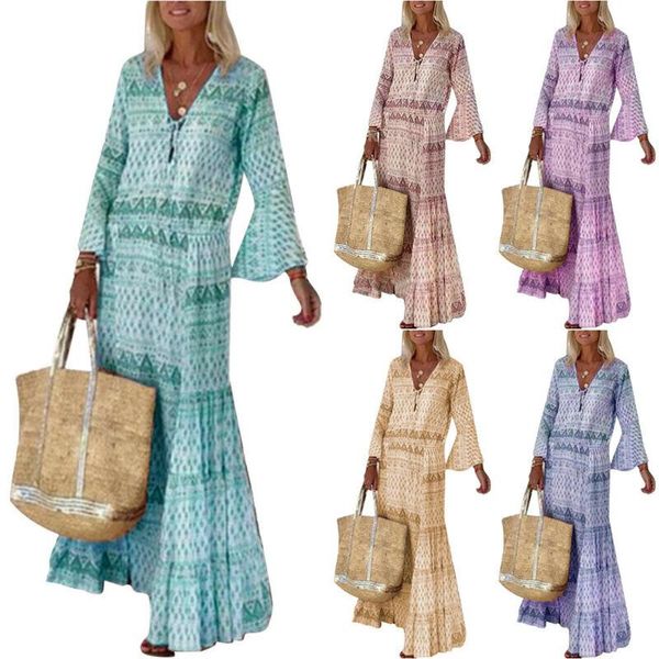 casual dresses vintage printed sundress flare sleeve lace upmaxi dress women summer 2021 fashion holiday beach v-neck lady loose, Black;gray
casual dresses vintage printed sundress flare sleeve lace upmaxi dress women summer 2021 fashion holiday beach v-neck lady loose, Black;gray