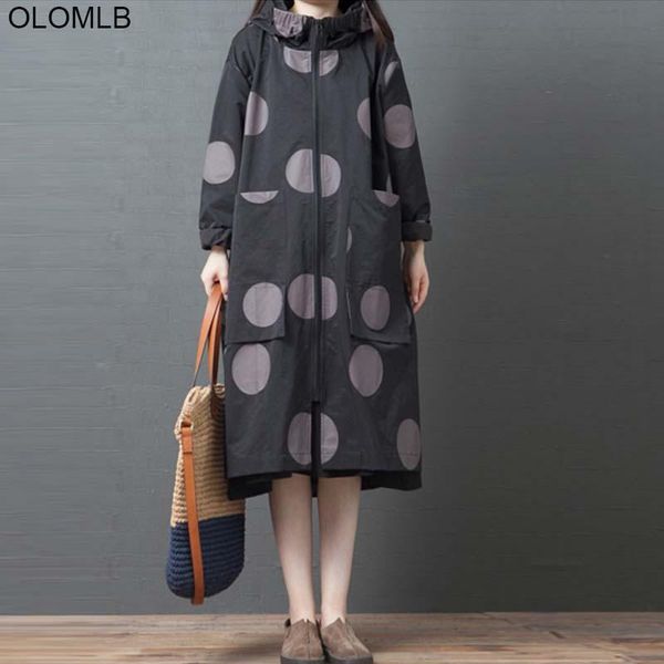 women's jackets 2021 autumn winter zipper vintage polka dot female outerwear women jacket coat big size loose long sleeve coats, Black;brown
women's jackets 2021 autumn winter zipper vintage polka dot female outerwear women jacket coat big size loose long sleeve coats, Black;brown