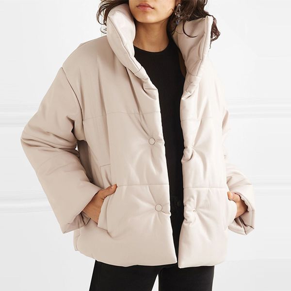 2021 new women pu parka fashion high street solid faux leather coat elegant winter thick cotton jacket loose outerwear 5eyl, Black
2021 new women pu parka fashion high street solid faux leather coat elegant winter thick cotton jacket loose outerwear 5eyl, Black