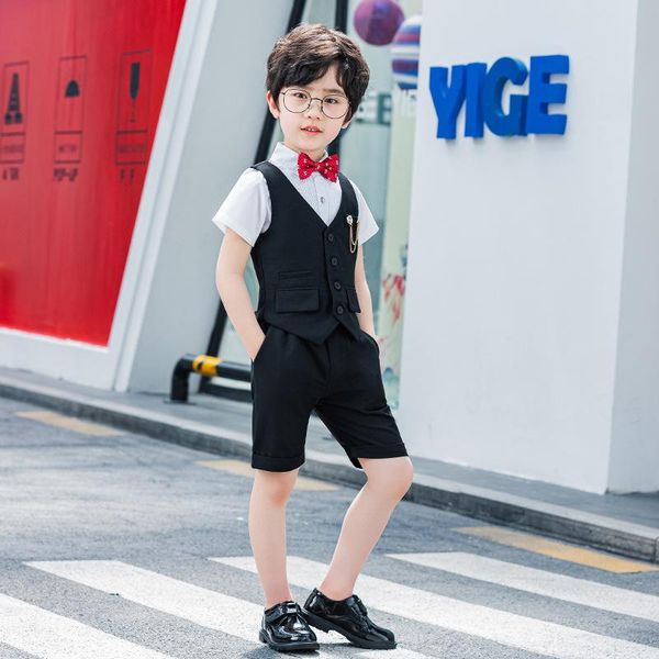 boy's summer suit solid color korean three-piece flower girl child host catwalk piano costume, White
boy's summer suit solid color korean three-piece flower girl child host catwalk piano costume, White