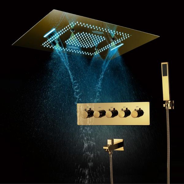 bathroom shower sets 600*800mm large polished gold rain system thermostatic faucet ceiling mounted led head rainfall
bathroom shower sets 600*800mm large polished gold rain system thermostatic faucet ceiling mounted led head rainfall