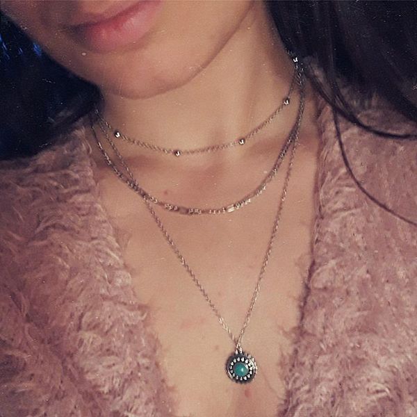 pendant necklaces bohemian vintage alloy ancient silver color stone female multi-layer necklace 2021 fashion collar jewelry gift
pendant necklaces bohemian vintage alloy ancient silver color stone female multi-layer necklace 2021 fashion collar jewelry gift