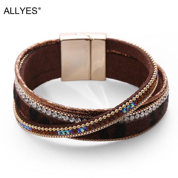 tennis allyes bohemian beige leopard genuine leather bracelets for women fashion rhinestone wrap bracelet bangle female jewelry gifts, Golden;silver
tennis allyes bohemian beige leopard genuine leather bracelets for women fashion rhinestone wrap bracelet bangle female jewelry gifts, Golden;silver
