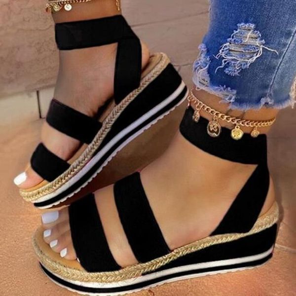 sandals women's shoes 2021 european and american fashion wedge color matching trendy rope large size eva women, Black
sandals women's shoes 2021 european and american fashion wedge color matching trendy rope large size eva women, Black