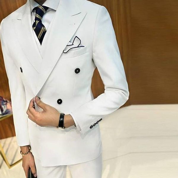 men's suits & blazers tailor made fashion double breasted men slim fit groom tuxedo for wedding dress party male clothing (jacket+pants, White;black
men's suits & blazers tailor made fashion double breasted men slim fit groom tuxedo for wedding dress party male clothing (jacket+pants, White;black