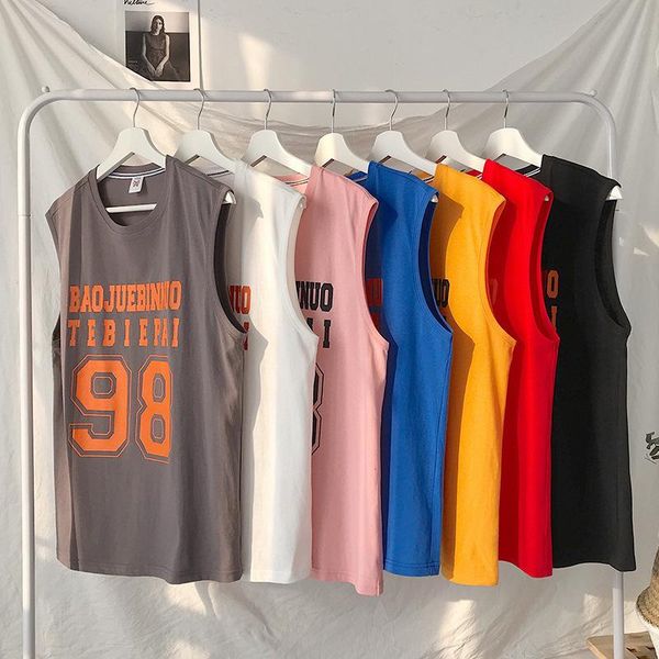 men' tank breathable quick-drying ice silk vest 2021 summer loose basketball bottoming shirt outdoor sports fitness, White;black
men' tank breathable quick-drying ice silk vest 2021 summer loose basketball bottoming shirt outdoor sports fitness, White;black