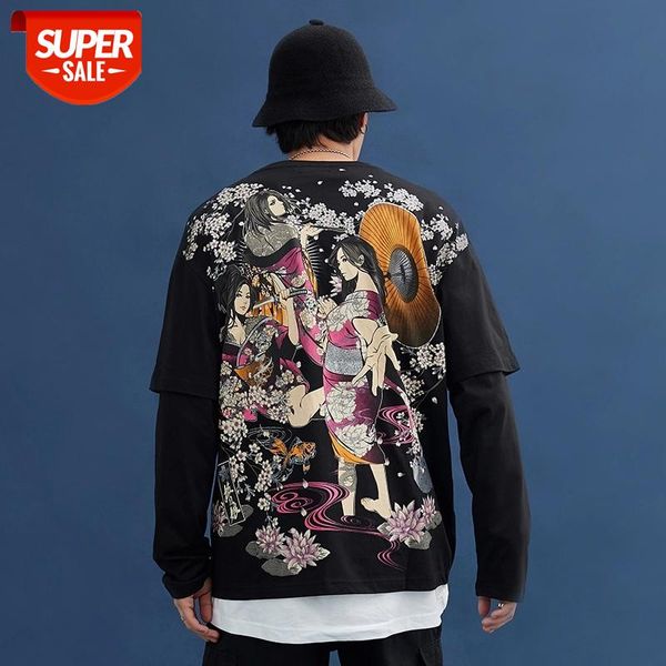 SEVEYFAN Men's T-shirt Spring Autumn Long Sleeve FalseTwo-piece long-sleeved T-shirt Dagger Girl Autumn Printing Tops for Male #YO09, White;black 
SEVEYFAN Men's T-shirt Spring Autumn Long Sleeve FalseTwo-piece long-sleeved T-shirt Dagger Girl Autumn Printing Tops for Male #YO09, White;black