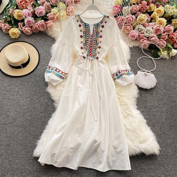 casual dresses women long dress a-line indie folk embroidery floral puff sleeves ladies drawstring swing, Black;gray
casual dresses women long dress a-line indie folk embroidery floral puff sleeves ladies drawstring swing, Black;gray
