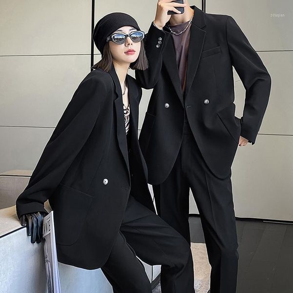 men's suits & blazers men women 2 pcs sets couple streetwear fashion business casual loose office jacket pant oversize, White;black
men's suits & blazers men women 2 pcs sets couple streetwear fashion business casual loose office jacket pant oversize, White;black