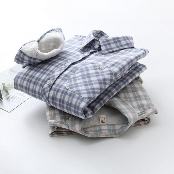 plaid shirts for women new casual long-sleeved thick thermal clothes shirt outwear warm blouse winter plus velvet cotton shirts, White
plaid shirts for women new casual long-sleeved thick thermal clothes shirt outwear warm blouse winter plus velvet cotton shirts, White