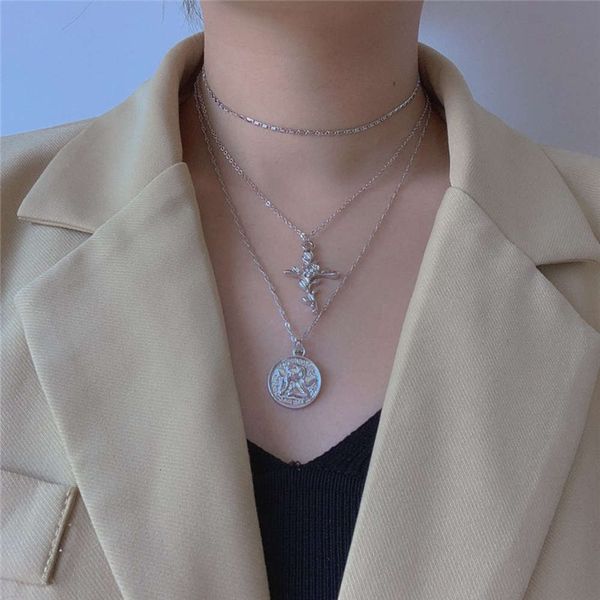hbp fashion multi-layer cross rose simple cold wind collar chain, Silver
hbp fashion multi-layer cross rose simple cold wind collar chain, Silver