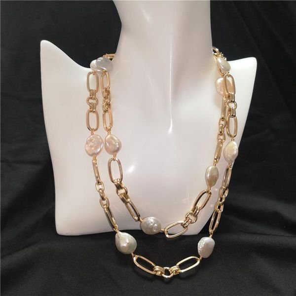 chokers luxury gold rectangle link chain necklace coin pearl jewelry freshwater baroque double layer superposition, Golden;silver
chokers luxury gold rectangle link chain necklace coin pearl jewelry freshwater baroque double layer superposition, Golden;silver