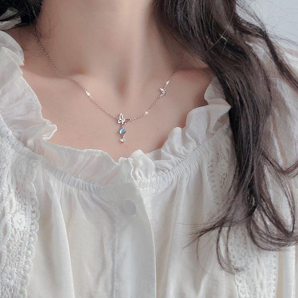 pendant necklaces aurora hollow butterfly necklace women korea trendy design for ladies temperament blue zircon clavicle chain collares, Silver
pendant necklaces aurora hollow butterfly necklace women korea trendy design for ladies temperament blue zircon clavicle chain collares, Silver
