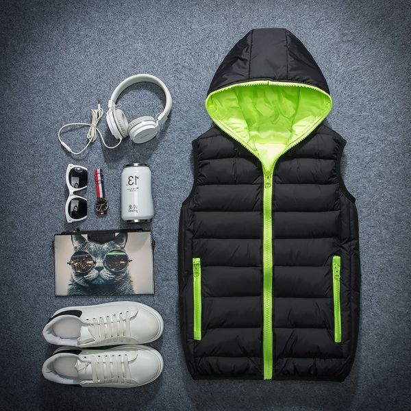 men's autumn winter jacket with hood male vest casual cotton warm-padded waistcoat outerwear vests down coats 8nd3, Black;white
men's autumn winter jacket with hood male vest casual cotton warm-padded waistcoat outerwear vests down coats 8nd3, Black;white