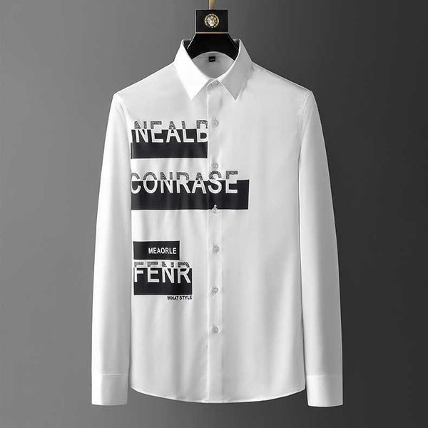spring shirts men leeter long sleeve casual shirt black white formal business dress chemise homme streetwear social blouse 210527, White;black
spring shirts men leeter long sleeve casual shirt black white formal business dress chemise homme streetwear social blouse 210527, White;black
