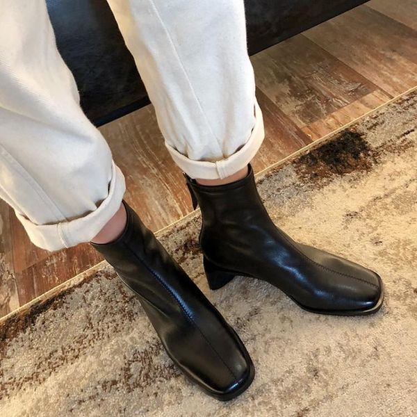 boots 2021 autumn arrival fashion womens ankle shoes high heel cow suede leather thick heels booties women's winter, Black
boots 2021 autumn arrival fashion womens ankle shoes high heel cow suede leather thick heels booties women's winter, Black