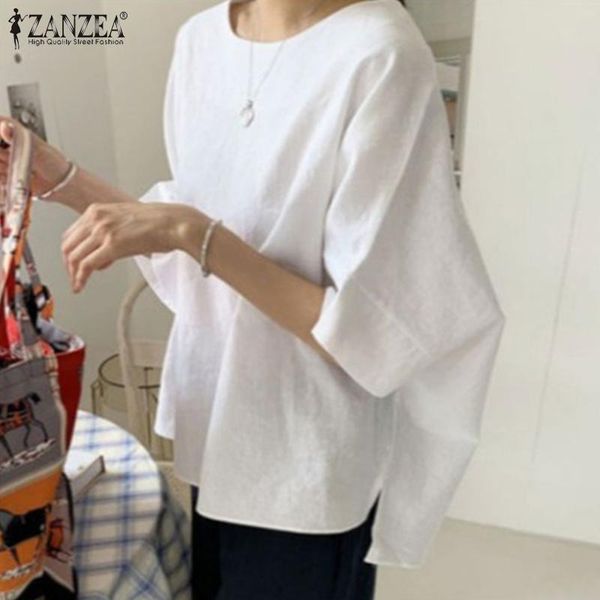 women's blouses & shirts 2022 autumn women 3/4 sleeve casual solid blouse elegant cotton shirt oversized vintage work chemise o neck, White
women's blouses & shirts 2022 autumn women 3/4 sleeve casual solid blouse elegant cotton shirt oversized vintage work chemise o neck, White
