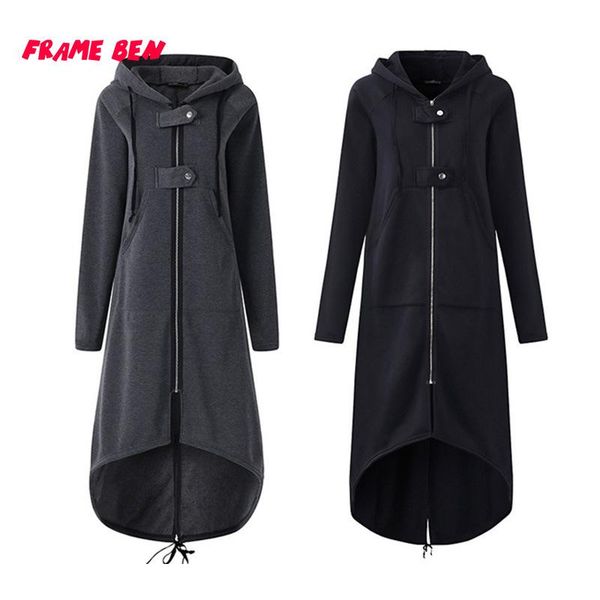women's jackets frane ben autumn and winter streetwear hooded asymmetric long-sleeved zipper button long coat for female plus size, Black;brown
women's jackets frane ben autumn and winter streetwear hooded asymmetric long-sleeved zipper button long coat for female plus size, Black;brown