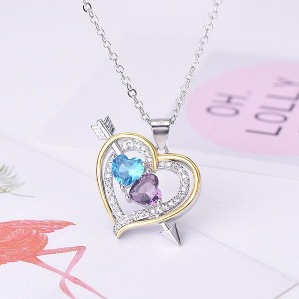 pendant necklaces two-color stitching heart necklace with stone crystal jewelry gifts petals love neckl, Silver
pendant necklaces two-color stitching heart necklace with stone crystal jewelry gifts petals love neckl, Silver