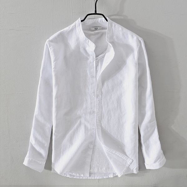 2021 new men's casual long-sleeved cotton and linen small-stand-collar flax shirt mens soft comfortable shirts male camisa fm5v, White
2021 new men's casual long-sleeved cotton and linen small-stand-collar flax shirt mens soft comfortable shirts male camisa fm5v, White
