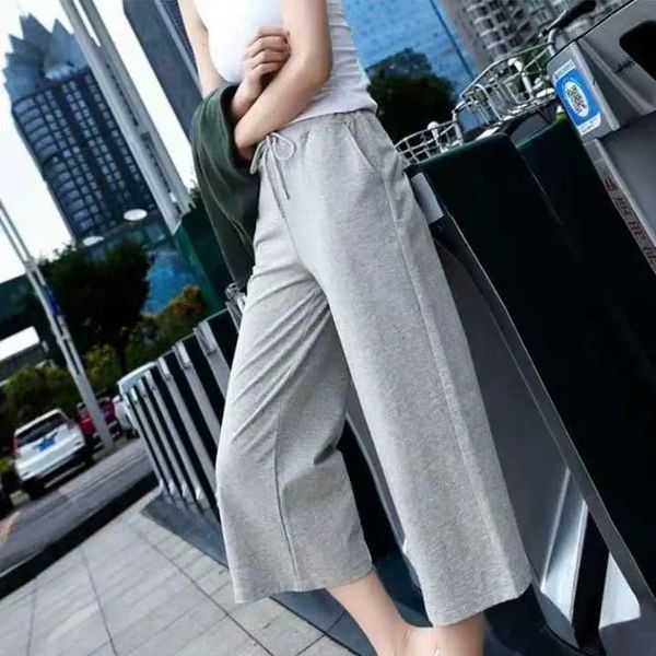 women's pants & capris summer thin cotton cropped trousers wide-leg high-waist loose casual straight-leg sports, Black;white
women's pants & capris summer thin cotton cropped trousers wide-leg high-waist loose casual straight-leg sports, Black;white