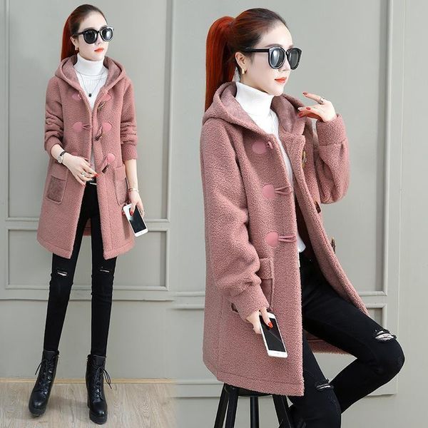 women's wool & blends long cashmere coat woman winter korean version thick fur fashion casual single breasted, Black
women's wool & blends long cashmere coat woman winter korean version thick fur fashion casual single breasted, Black