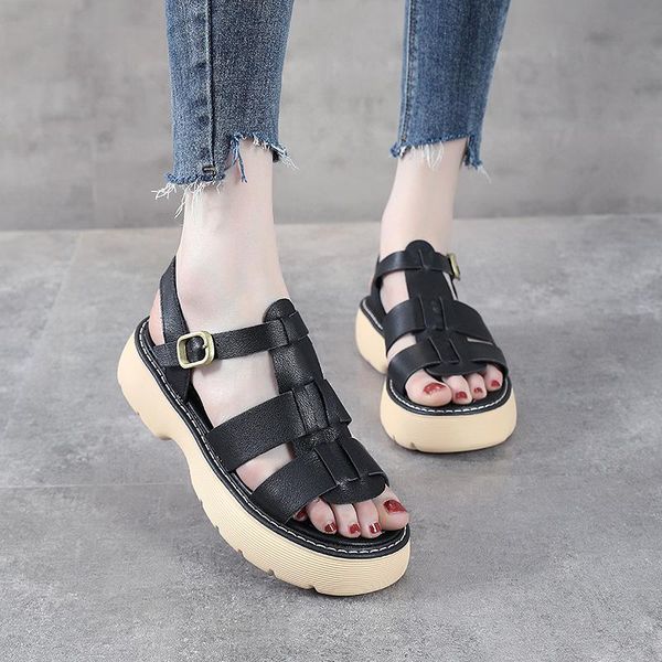 sandals the first layer of cowhide women's summer 2021 shoes thick-soled flat-bottomed casual all-match leather, Black
sandals the first layer of cowhide women's summer 2021 shoes thick-soled flat-bottomed casual all-match leather, Black