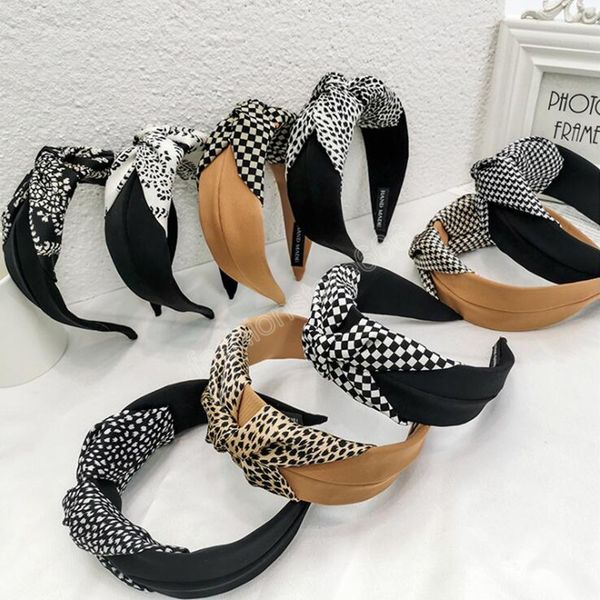 fashion wide side hairband patchwork plaid leopard headband casual soft headwear turban hair accessories, Silver
fashion wide side hairband patchwork plaid leopard headband casual soft headwear turban hair accessories, Silver