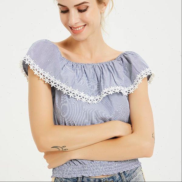 women blouses 2021 streetwear blue slash neck ruffles print ladies shirts short sleeve womens drop shipping, White
women blouses 2021 streetwear blue slash neck ruffles print ladies shirts short sleeve womens drop shipping, White
