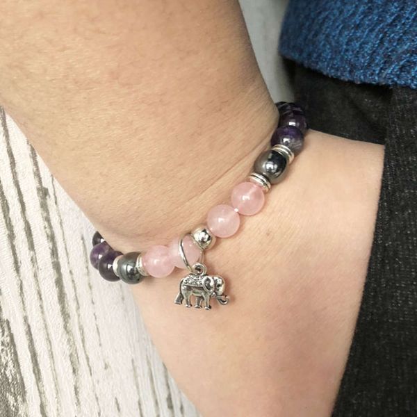 strands natural amethyst tourmaline bracelet accessories 8mm seven chakras yoga elephant, Black
strands natural amethyst tourmaline bracelet accessories 8mm seven chakras yoga elephant, Black