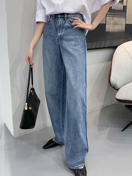 women's jeans casual ladies wide leg trousers 2021 autumn loose button female denim long pants high waist women solid wj314, Blue
women's jeans casual ladies wide leg trousers 2021 autumn loose button female denim long pants high waist women solid wj314, Blue