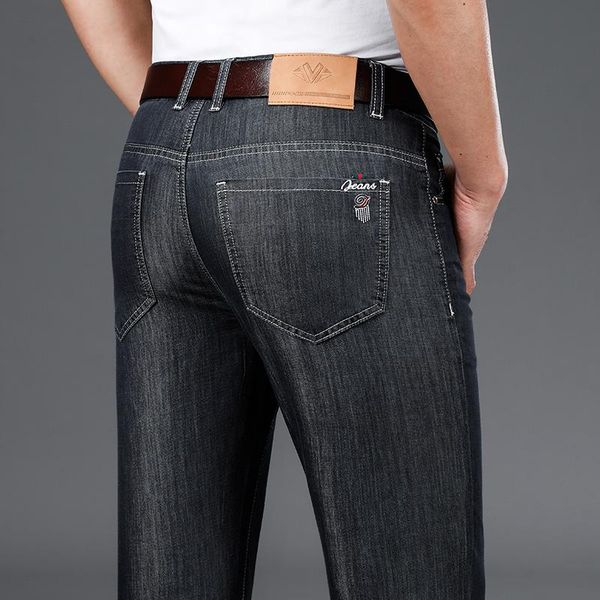 men's jeans spring autumn stretch modal business casual loose straight summer thin denim trousers male high-end brand jean pants, Blue
men's jeans spring autumn stretch modal business casual loose straight summer thin denim trousers male high-end brand jean pants, Blue
